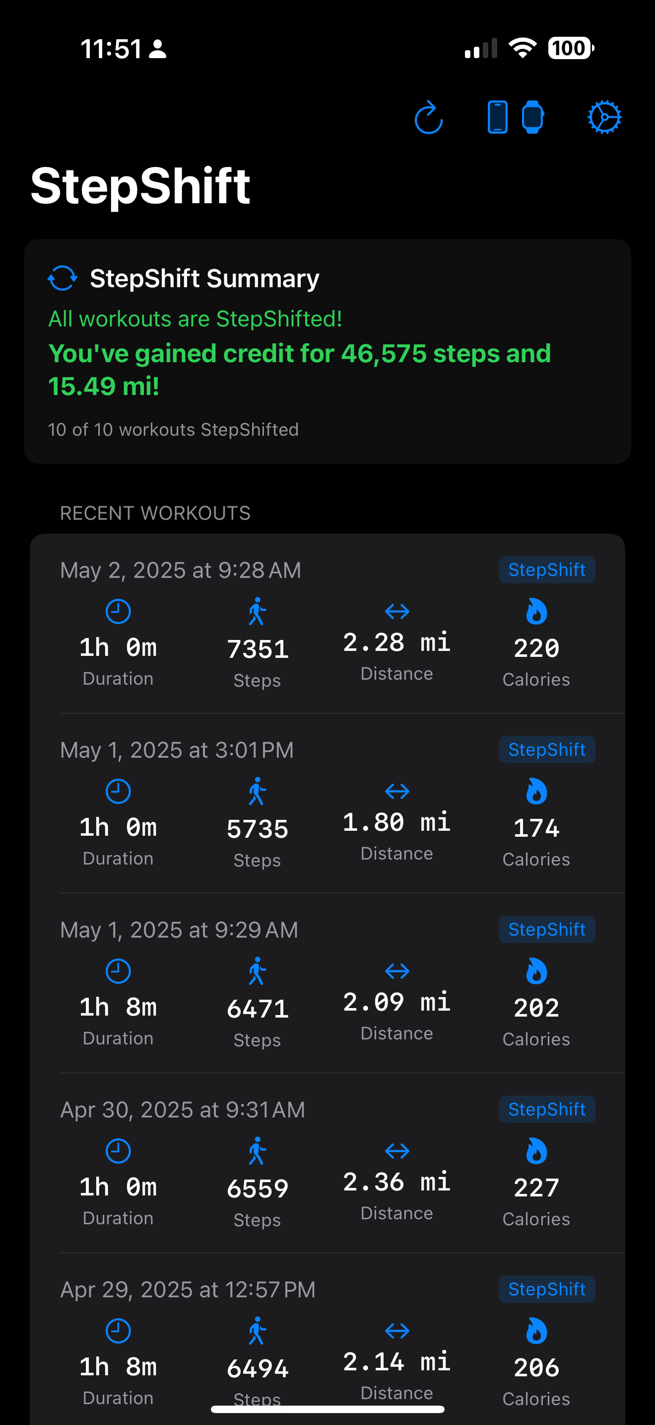 Correct Apple Health totals after StepShift